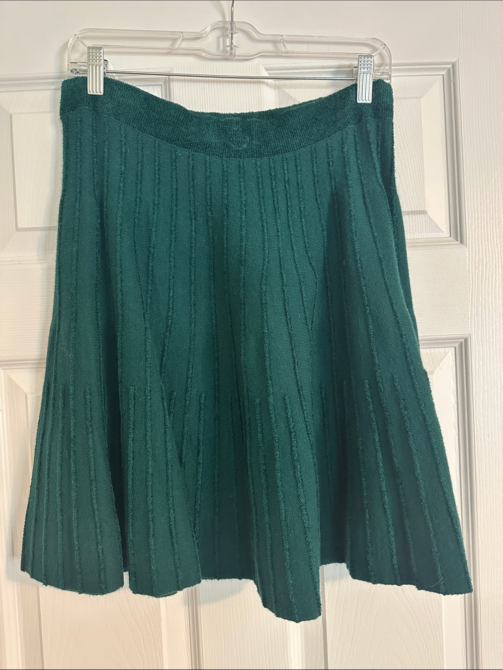 Anthropologie Forrest Green Ribbed Circle Skirt
